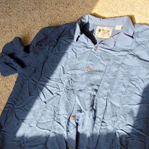 Men Vintage Silk Button Down Shirt
